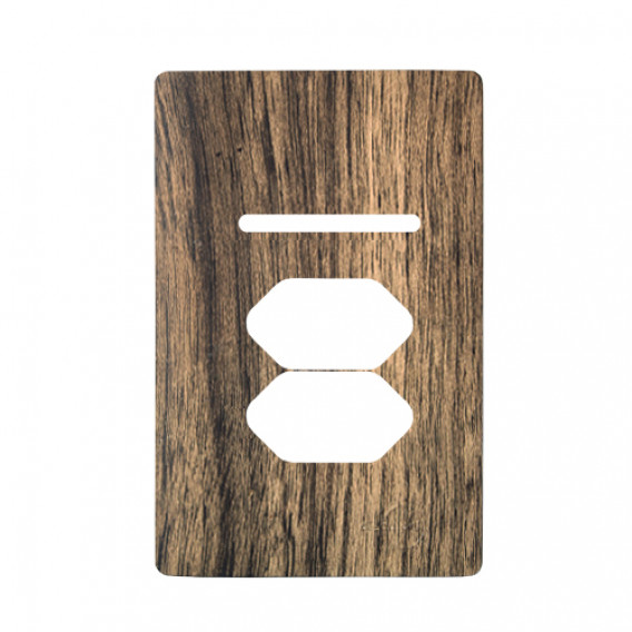 Placa p/ 1 Interruptor + 2 Tomadas 4x2 - Novara Carvalho